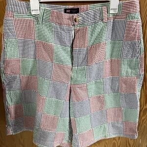 Patchwork Striped Men's Shorts 36 by T. Harris of London